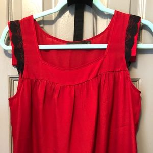 Limited red and black lace blouse